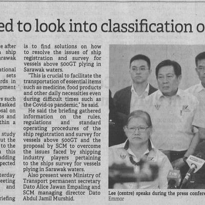 21 Mac 2023 Borneo Post Pg. 2 Lee Task Force Formed To Look Into Classification Of Ships In Sarawak