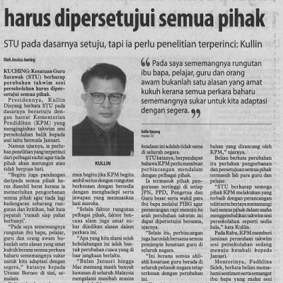 25 Mac 2023 Utusan Borneo Pg. 5 Perubahan Takwim Sesi Sekolah Harus Dipersetujui Semua Pihak