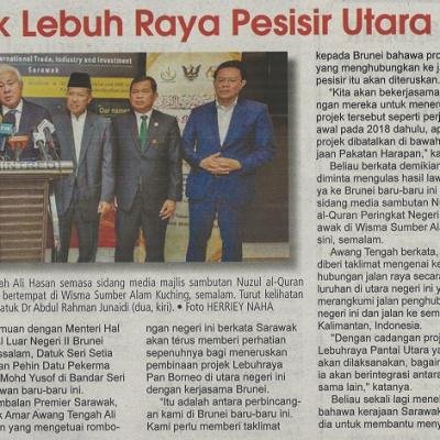 28 Mac 2023 Utusan Sarawak Pg. 3 Projek Lebuh Raya Pesisir Utara Positif