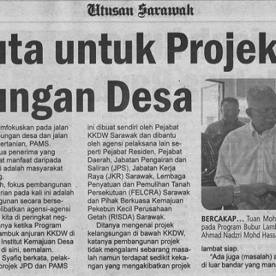 29 Mac 2023 Utusan Sarawak Pg. 6 Rm81 Juta Untuk Projek Jalan Perhubungan Desa