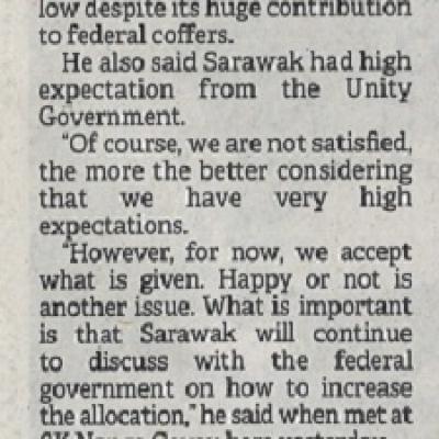 3 Mac 2023 Borneo Post Pg. 1 Uggah Says Not Satisfied With States Share In Budget 2023
