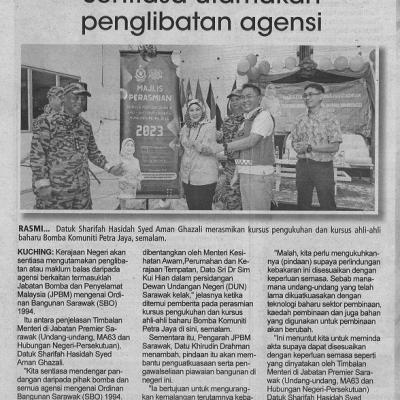 6 Mac 2023 Utusan Sarawak Pg. 6 Sentiasa Utamakan Penglibatan Agensi