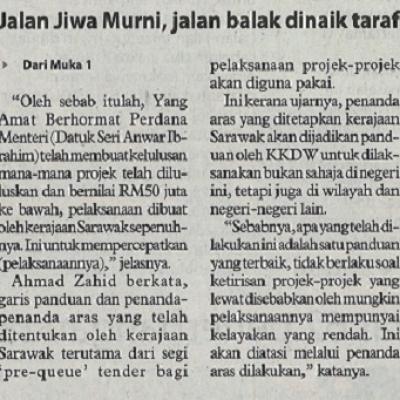 8 Mac 2023 Utusan Borneo Pg. 2 Jalan Jiwa Murni Jalan Balak Dinaik Taraf 2