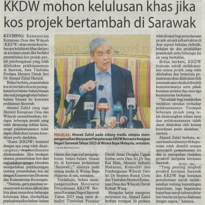 8 Mac 2023 Utusan Borneo Pg. 3 Kkdw Mohon Kelulusan Khas Jika Kos Projek Bertambah Di Sarawak