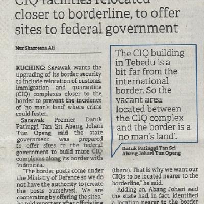 15 April 2023 Borneo Post Pg. 1 Preventing Incidence Of No Mans Land