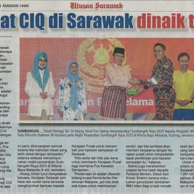 15 April 2023 Utusan Sarawak Pg. 3 Empat Ciq Di Sarawak Dinaik Taraf