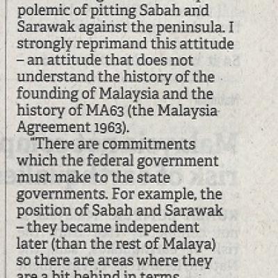 18 April 2023 Borneo Post Pg. 1 Anwar Big Allocations For Sabah Swak Is Justice
