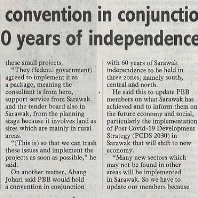 2 April 2023 Sunday Post. Pg. 2 Pbb To Hold Convention In Conjuction With Sarawaks 60 Years Of Independence Abg Jo