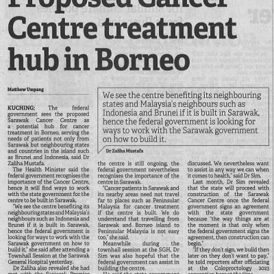 28 April 2023 Borneo Post Pg. 3 Proposed Cancer Centre Treatment Hub In Borneo