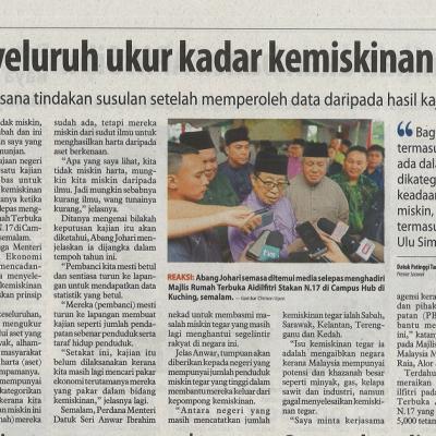 30 April 2023 Utusan Borneo Pg. 3 Kajian Menyeluruh Ukur Kadar Kemiskinan Akan Dibuat