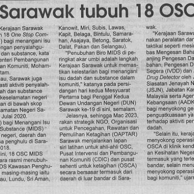17 Mei 2023 Utusan Sarawak Pg. 7 Sarawak Tubuh 18 Osc