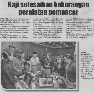 20 Mei 2023 Utusan Sarawak Pg. 4 Kaji Selesaikan Kekurangan Peralatan Pemancar