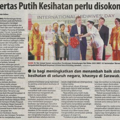 6 Mei 2023 Utusan Borneo Pg. 1 Kertas Putih Kesihatan Perlu Disokong