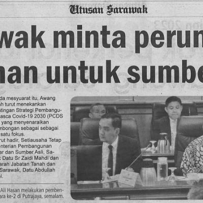 9 Mei 2023 Utusan Sarawak Pg. 4 Sarawak Minta Peruntukan Tambahan Untuk Sumber Galian