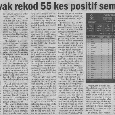 10.1.2021 Mingguan Sarawak Pg.4 Sarawak Rekod 55 Kes Positif Semalam