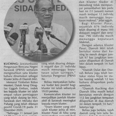12.1.2021 Utusan Sarawak Pg.4 Kluster Jelita Terbaharu Di Miri