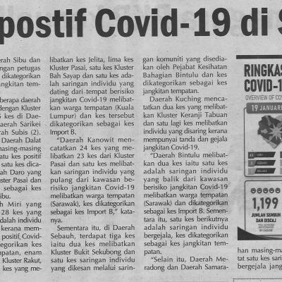 20.1.2021 Utusan Sarawak Pg. 4 156 Kes Positif Covid 19 Di Sarawak Utusan Sarawak