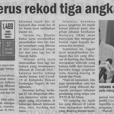 23.1.2021 Utusan Sarawak Pg.4 Sarawak Terus Rekod Tiga Angka Covid 19