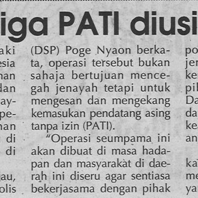 27.1.2021 Utusan Sarawak pg.2 Tiga Pati Diusir