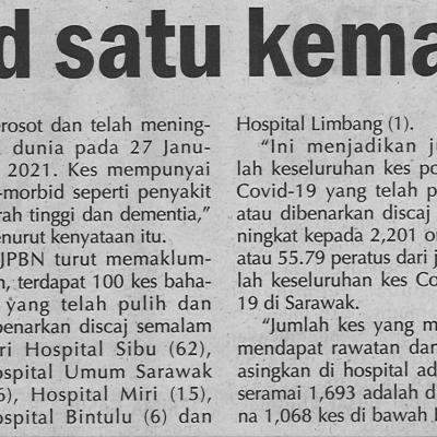 29.1.2021 Utusan Sarawak Pg.4 Sarawak Rekod Satu Kematian Semalam