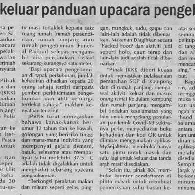 30.1.2021 Uttusan Sarawak JPBNS Keluar Panduan Upacara Pengebumian