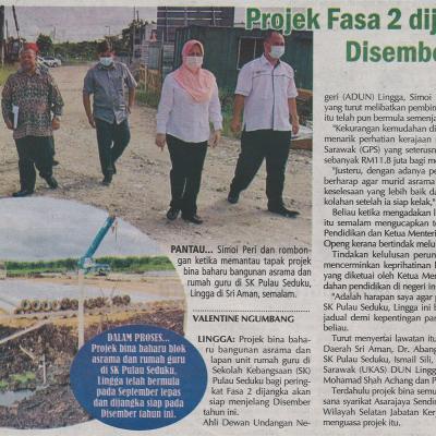 8.1.2021 Utusan Sarawak Pg.10 Projek Fasa 2 Dijangka Siap Disember Tahun Ini