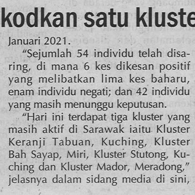 8.1.2021utusan Sarawak Pg.4 Swak Rekodkan Satu Kluster Baharu