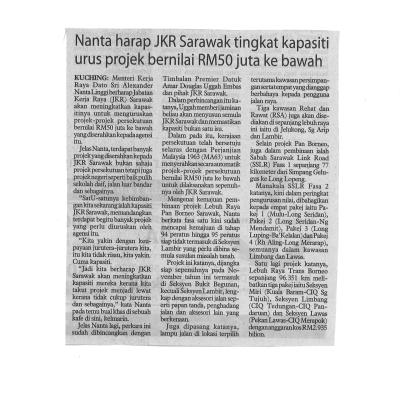 11 Jun 2023 Utusan Borneo Ms3 Nanta Harap Jkr Sarawak Tingkat Kapasiti Urus Projek Bernilai Rm50 Juta Ke Bawah
