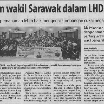 16 Jun 2023 Utusan Borneo Pg. 7 Pelantikan Wakil Sarawak Dalam Lhdn Penting