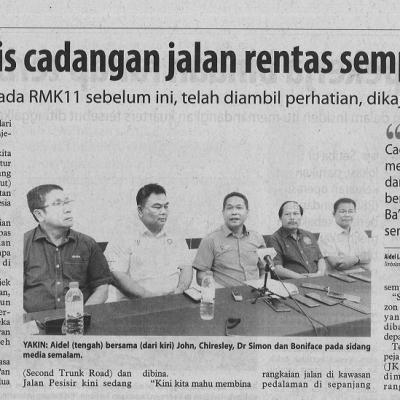 20 Jun 2023 Utusan Borneo Pg. 5 Sarawak Optimis Cadangan Jalan Rentas Sempadan Diterima