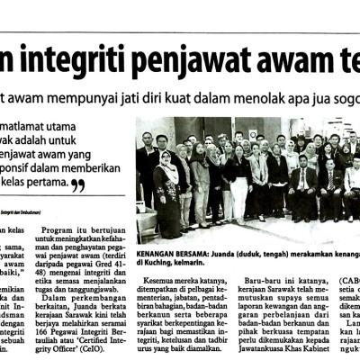 23 Jun 2023 Utusan Borneo Pg. 4 Pembudayaan Integriti Penjawat Awam Terus Dipergiat