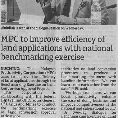 24 Jun 2023 Borneo Post Pg. 9 Mpc To Improve Efficiency Of Land Applications With National Benchmarking Exercise