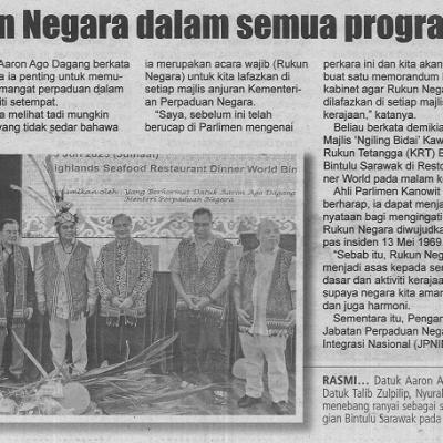 25 Jun 2023 Mingguan Sarawak Pg. 4 Lafaz Rukun Negara Dalam Semua Program Kerajaan 2