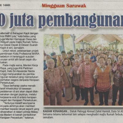 4 Jun 2023 Mingguan Sarawak Pg. 3 Rm290 Juta Pembangunan Kapit