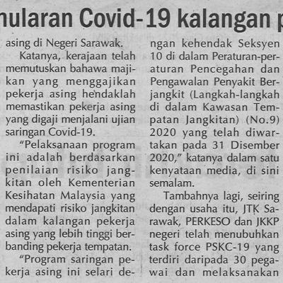 10.2.2021 Utusan Sarawak Pg.5 Bendung Penularan Covid 19 Kalangan Pekerja Asing