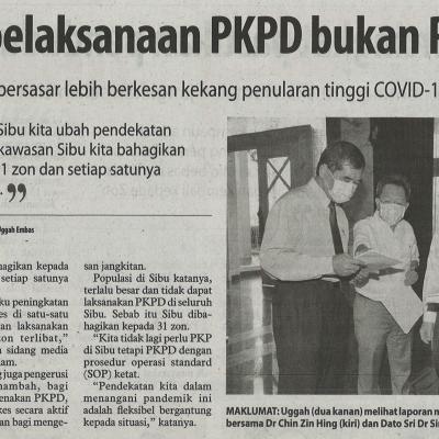 16.2.2021 Utusan Borneo Pg.4 Sibu Perlu Pelaksanaan Pkpd Bukan Pkp Uggah