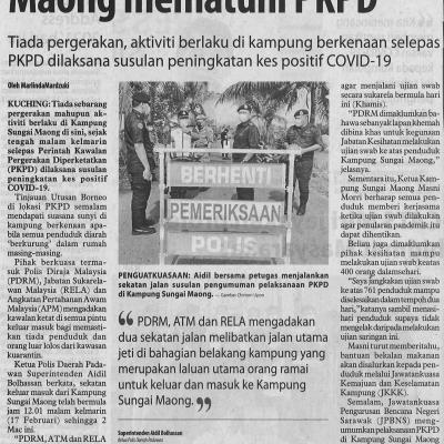 18.02.2021 Utusan Borneo Pg.8penduduk Kampung Sungai Maong Mematuhi Pkpd