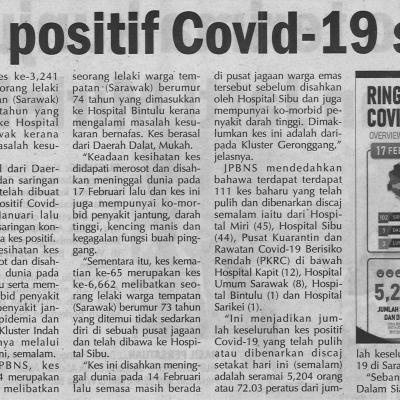 18.02.2021 Utusan Sarawak Pg.4 200 Kes Positif Covid 19 Semalam