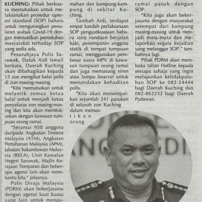 22.2.2021 Utusan Sarawak Pg.5 Sop Baharu Tingkatkan Pematuhan