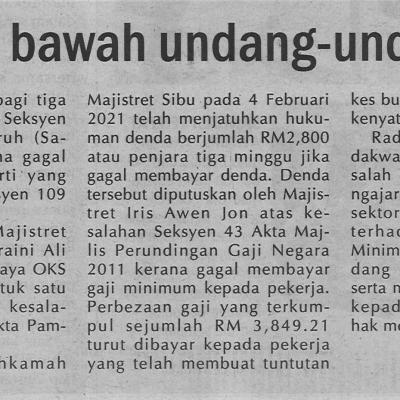 28.2.2021 Mingguan Sarawak Pg.6 3 Syarikat Didenda Dibawah Undang Undang Buruh