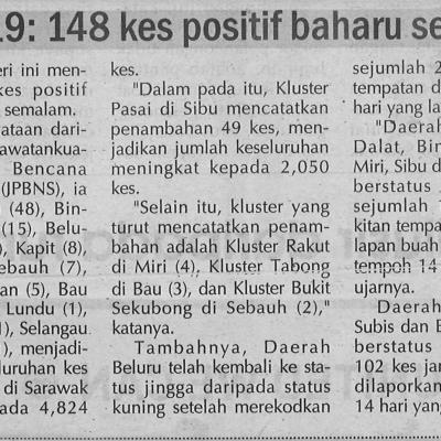 4.2.2021 Utusan Sarawak Pg.6 Covid-19: 148 Kes Positif Baharu Semalam