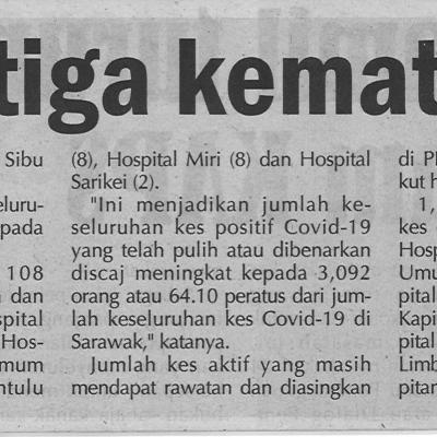 4.2.2021 Utusan Sarawak Pg.6 Swak Catat Tiga Kematian Semalam