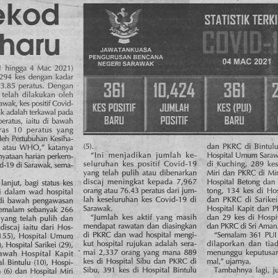 05.03.2021 Utusan Sarawak Pg.4 Sarawak Rekod 361 Kes Baharu