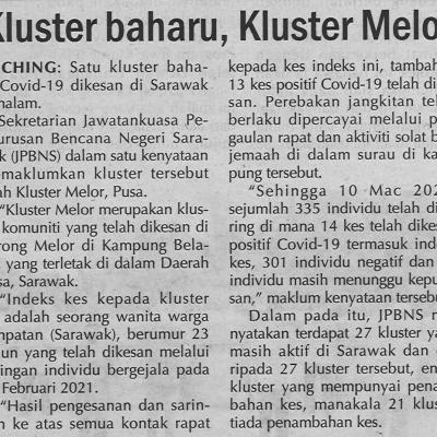 11.03.2021 Utusan Sarawak Pg.4 Kluster Baharu Kluster Melor