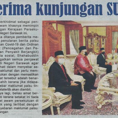 19.3.2021 Utusan Sarawak Pg.10 Tun Taib Terima Kunjungan Hormat Sup Sarawak