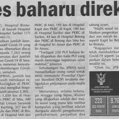 2.3.2021 Utusan Sarawak Pg.6 220 Kes Baharu Direkodkan