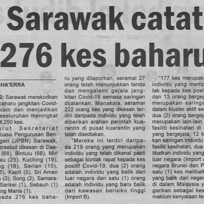 22.3.2021 Utusan Sarawak Pg.4 Sarawak Catat 276 Kes Baharu