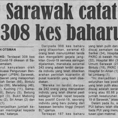 26.3.2021 Utusan Sarawak Pg. 4 Sarawak Catat 308 Kes Baharu