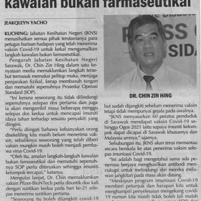 3.3.2021 Utusan Sarawak Pg.4 Kekal Amalkan Langkah Kawalan Bukan Farmaseutikal