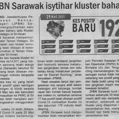 30.3.2021 Utusan Sarawak Pg.4 Jpbn Sarawak Isytihar Kluster Baharu